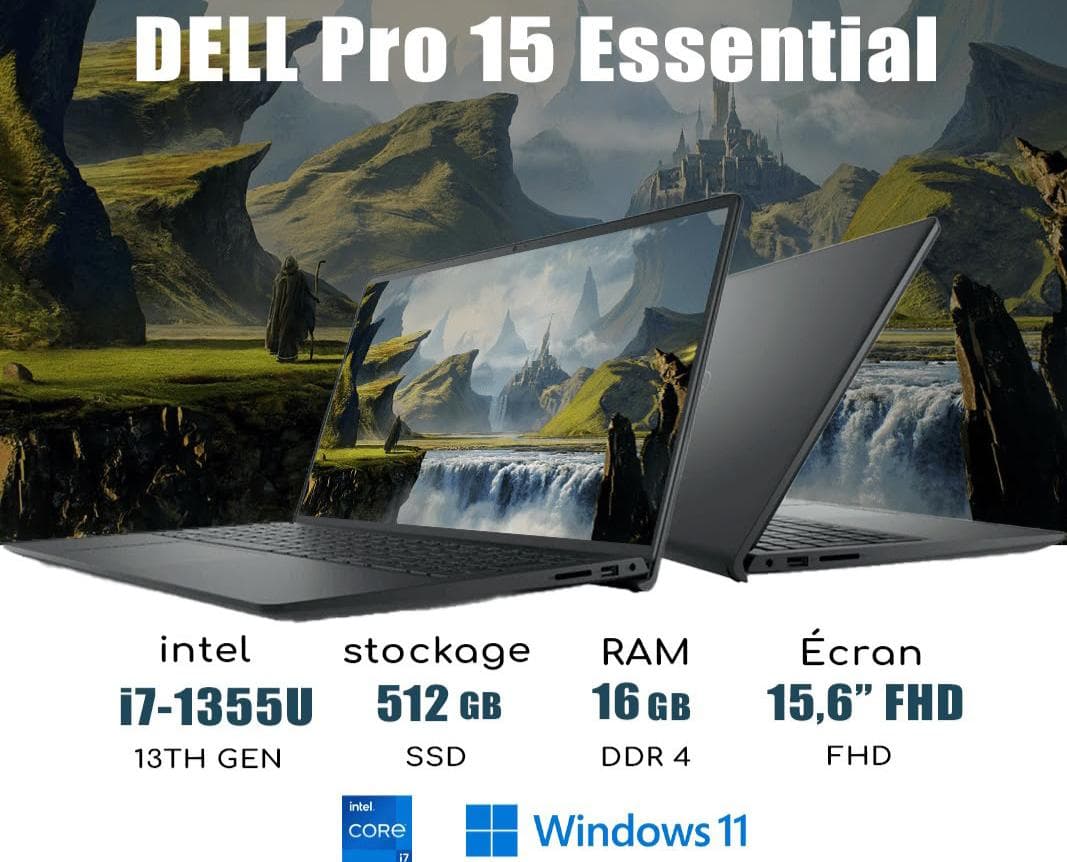 pc neuf DELL PRO 15 ESSENTIAL i7 13TH GEN