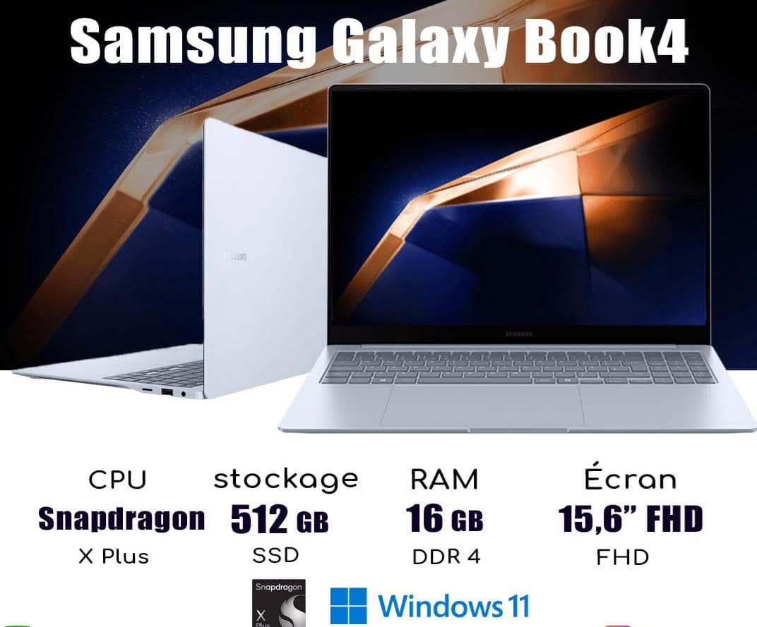 pc neuf SAMSUNG GALAXY BOOK 4 SNAPDRAGON  X PLUS