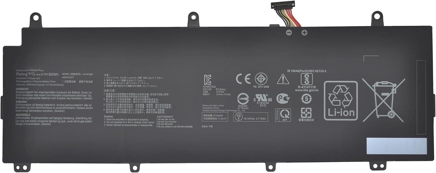 Battery for ASUS ROG Zephyrus S GX531 GX531G GX531GW GX531GV GX531GWR GX531GX GX531GXR Series Notebook 0B200-03020200 0B20003020200 4ICP4/72/77