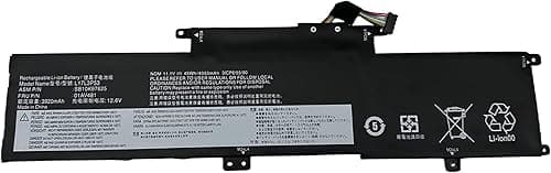 Batterie pour Lenovo ThinkPad L380 L390 Yoga Series 01AV481 SB10K97625 L17M3P55 01AV482 SB10K97626 L17C3P53 01AV483 SB10K97627 11.1V 45Wh