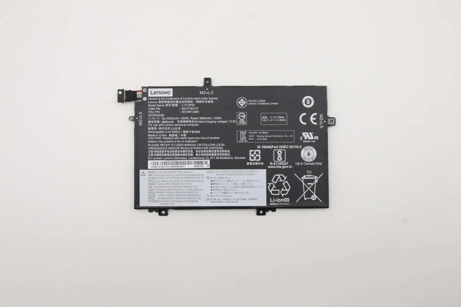 Lenovo Battery 3 Cell 45Wh Internal LiIon L490 L590 L14 L15