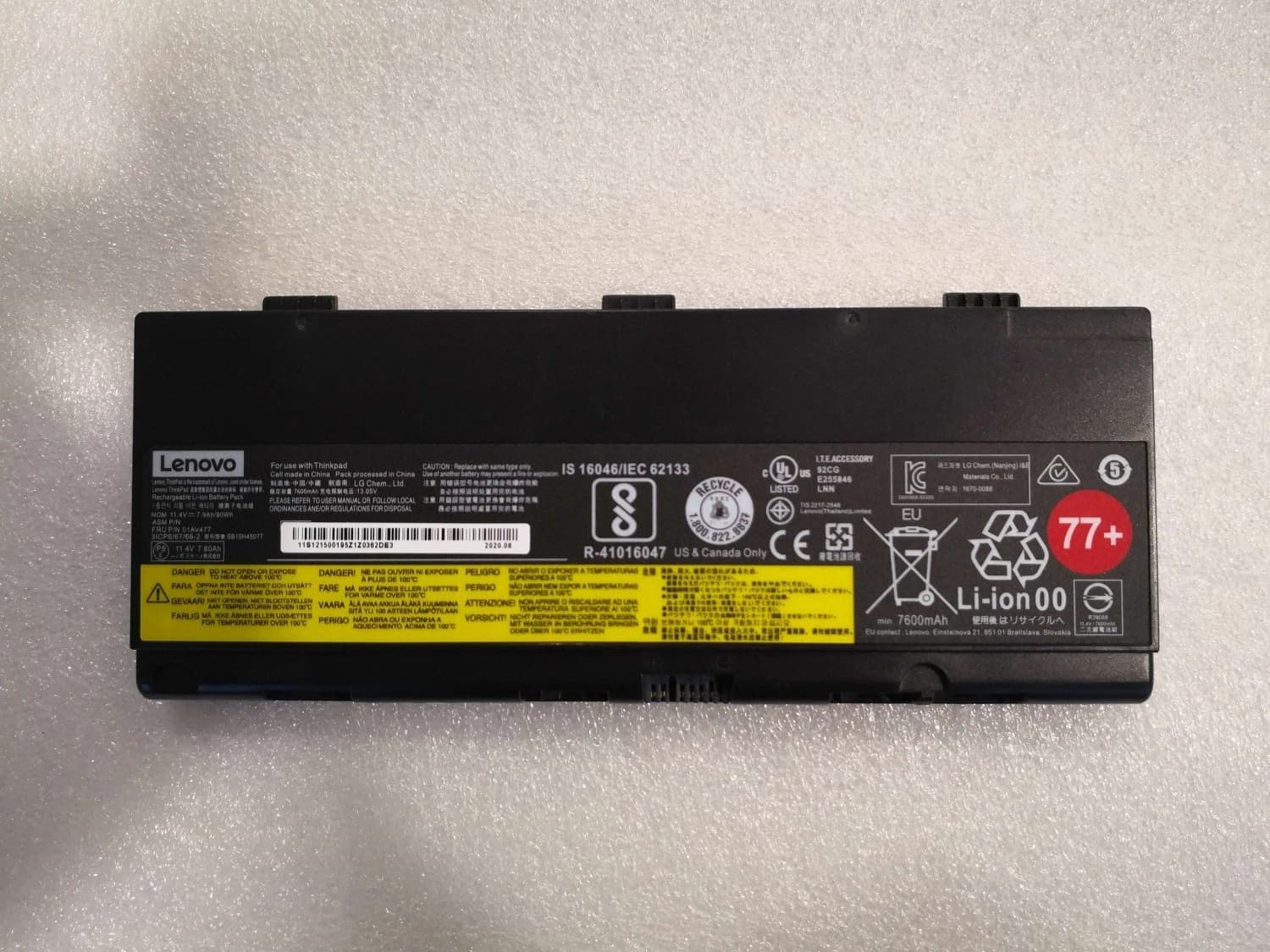 01AV477 Lenovo Battery 6 Cells 90 WH External P50 P51
